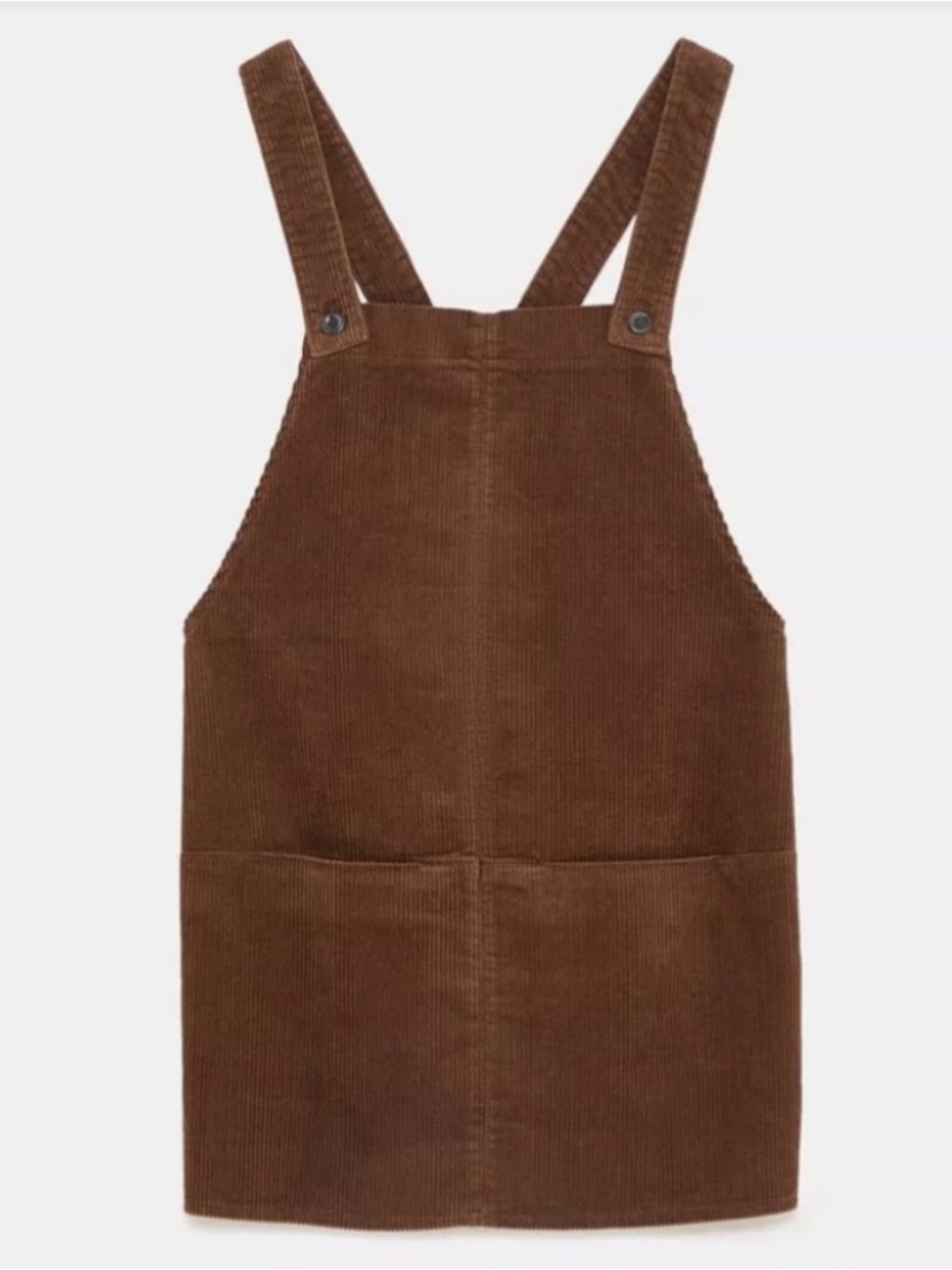 Zara Tan Corduroy Pinafore Mini Dress Sz XS